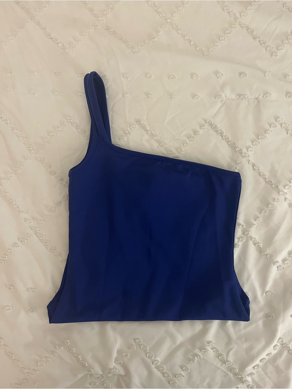 French Connection Royal Blue One-Shoulder Crop Top